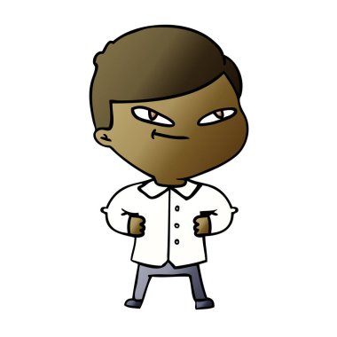  vektör çizim karikatür kendine güvenen adam