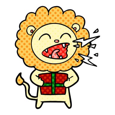 kükreyen aslan hediye ile çizgi film