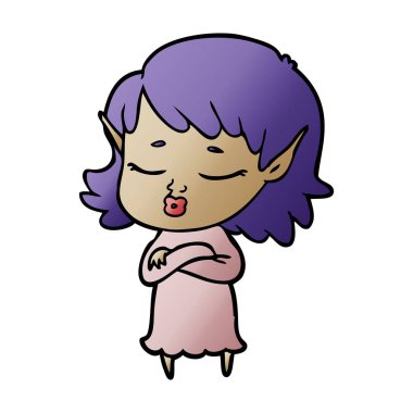 güzel çizgi film elf kızı corssed silah ile