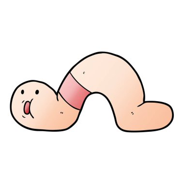 Çizgi film solucanının vektör çizimi