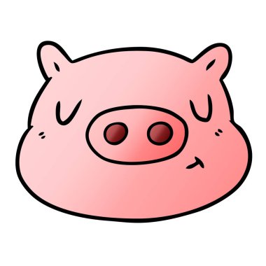 vektör çizim karikatür Domuz surat