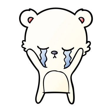 vektör çizim ayı ağlıyor çizgi film