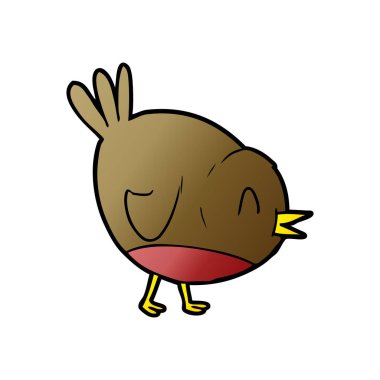 çizgi film robin kuş vektör çizim