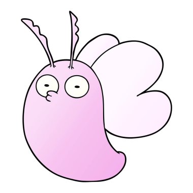 Komik karikatür kelebek vektör çizim