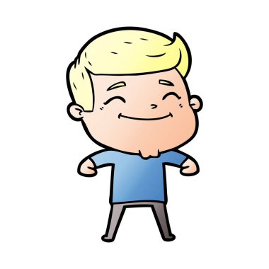 mutlu çizgi film adam vektör çizim