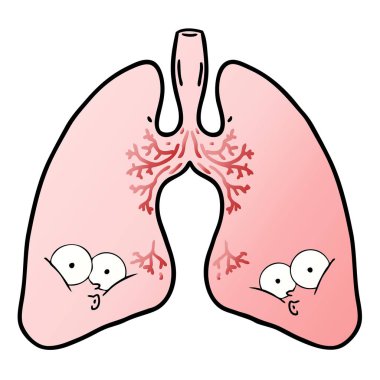 vektör çizim karikatür akciğer