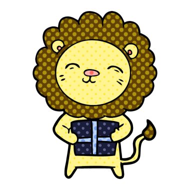 Noel hediyesi ile çizgi film aslan