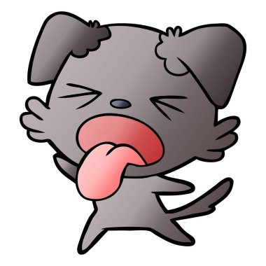 vektör çizim karikatür köpek bıkkın