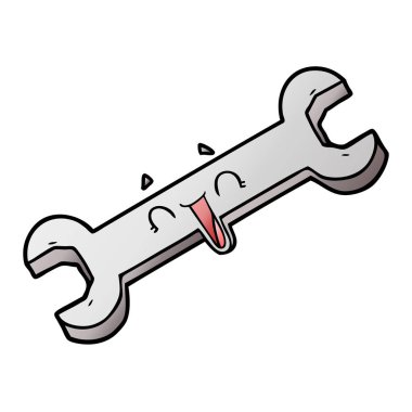 vektör çizim karikatür somun anahtarı