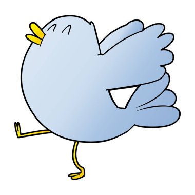 vektör çizim karikatür kuş çırparak