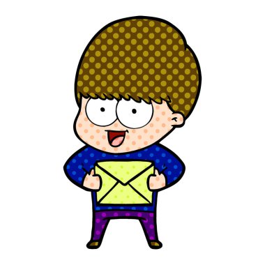 mutlu çizgi film çocuk vektör çizim