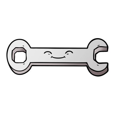 vektör çizim karikatür somun anahtarı