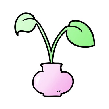 vektör çizim karikatür ev bitkisi