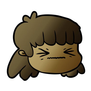 vektör çizim karikatür kadın yüzü