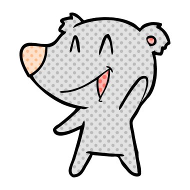  ayı karikatür gülen vektör çizim