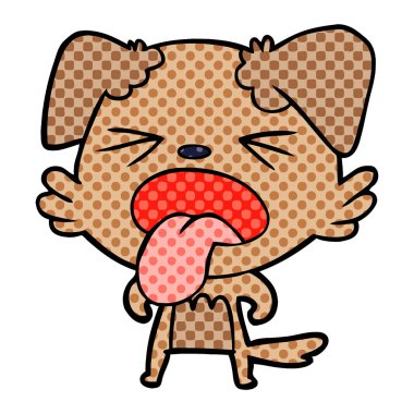 vektör çizim karikatür köpek bıkkın