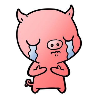 vektör çizim ayı ağlıyor çizgi film