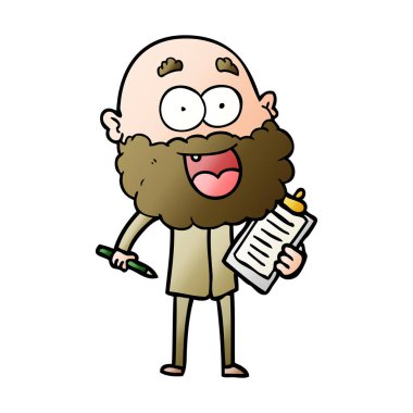 karikatür mutlu delinin notlar için sakal ve klibi kurulu ile