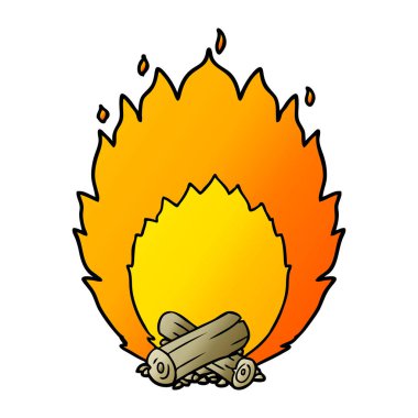 kamp ateşi yanan çizgi film