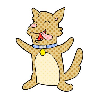 Vektör çizim karikatür mutlu köpek