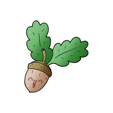 vektör çizim karikatür meşe palamudu