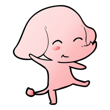 vektör çizim sevimli çizgi fil