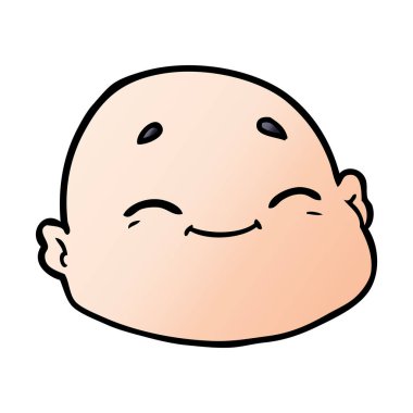 karikatür mutlu kel adam