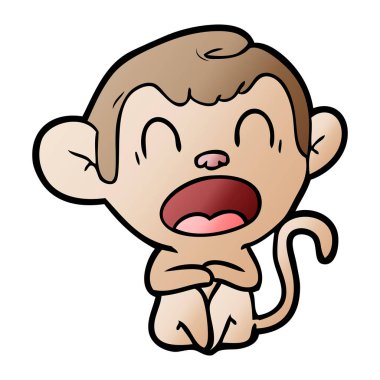 esneme karikatür maymun vektör çizim