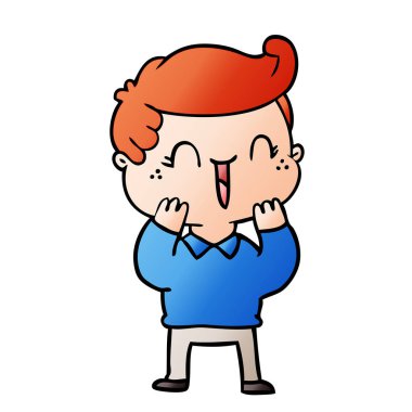 vektör çizim karikatür gülen çocuk