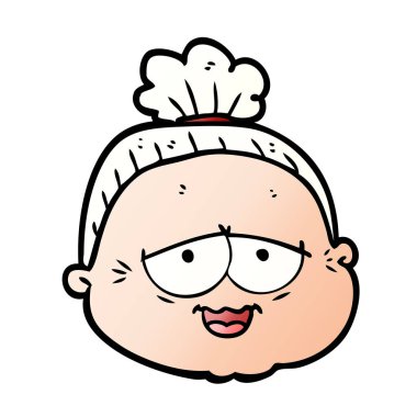 vektör çizim karikatür yaşlı kadın