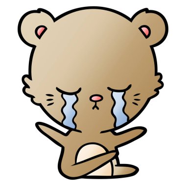 vektör çizim karikatür ayı ağlama