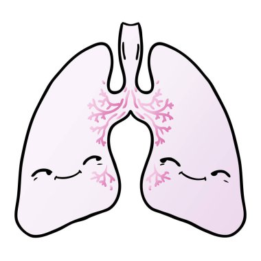 vektör çizim karikatür akciğer