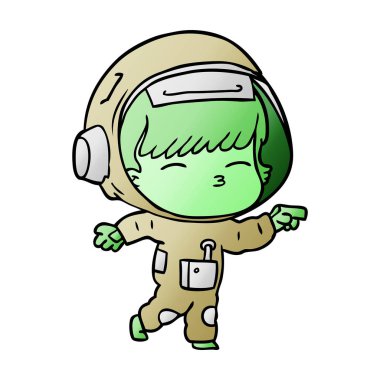 vektör çizim karikatür meraklı astronot