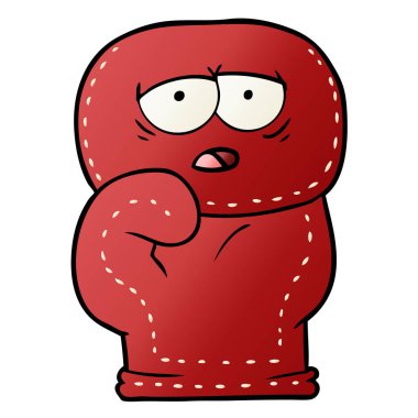 Çizgi film boks eldiveninin vektör çizimi