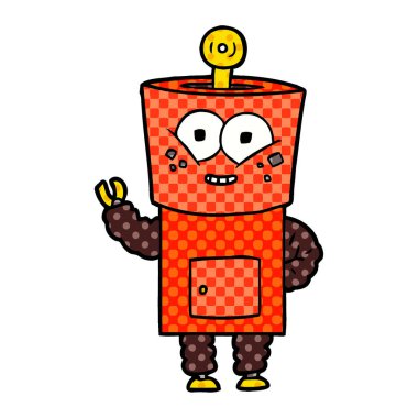 mutlu karikatür robot vektör çizim