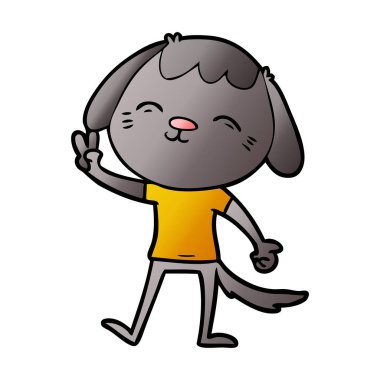 vektör çizim mutlu karikatür köpek