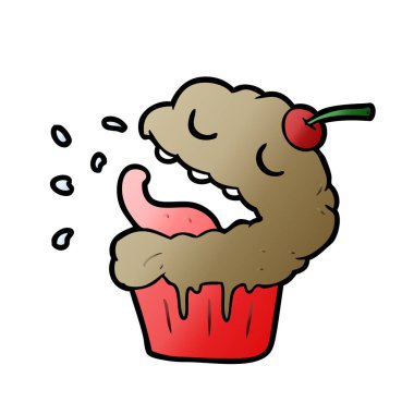 vektör çizim karikatür cupcake
