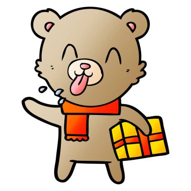 kaba karikatür ayı ile hediye