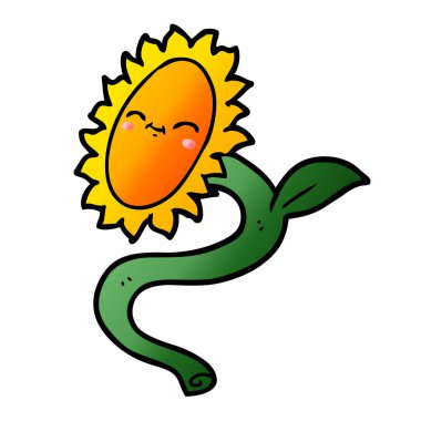 vektör çizim karikatür ayçiçeği