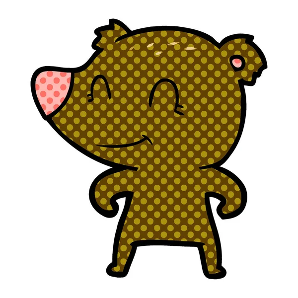 Vectorillustratie Van Glimlachen Bear Cartoon — Stockvector