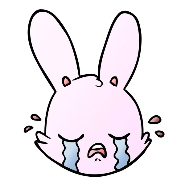 Dessin Animé Pleurer Lapin Visage — Image vectorielle