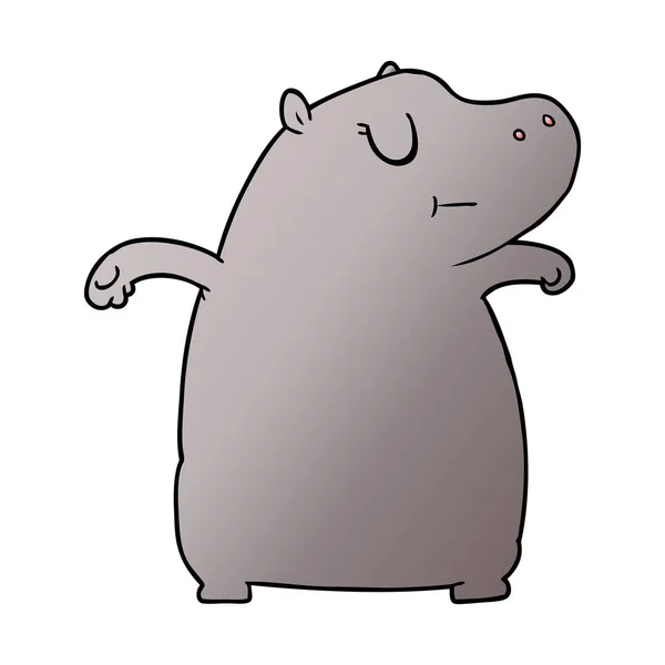 Ilustración Vectorial Del Hipopótamo Dibujos Animados — Vector de stock