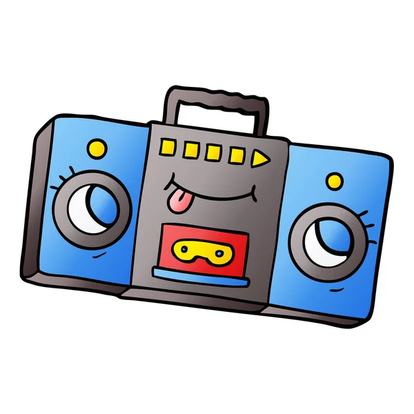 Karikatura Retro Kazetový Magnetofon — Stockový vektor