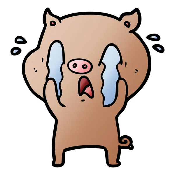 Vector Illustration Cartoon Crying Bear — Stock Vector