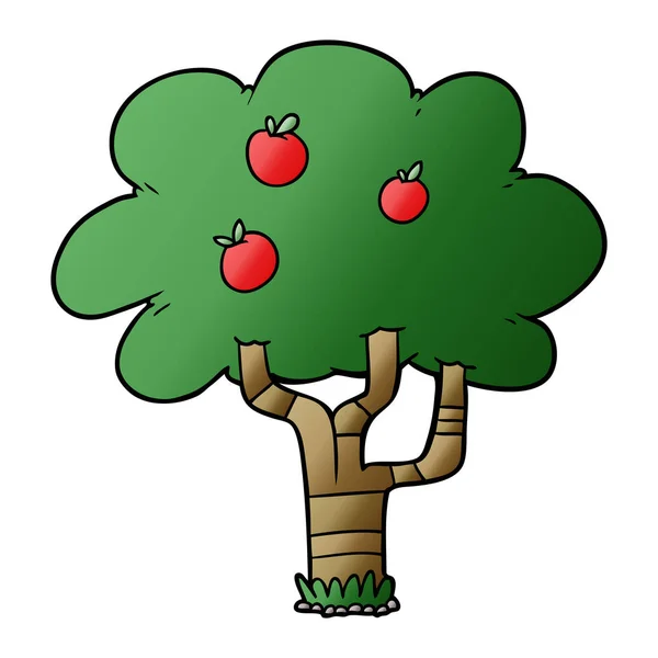 Vectorillustratie Van Cartoon Appelboom — Stockvector