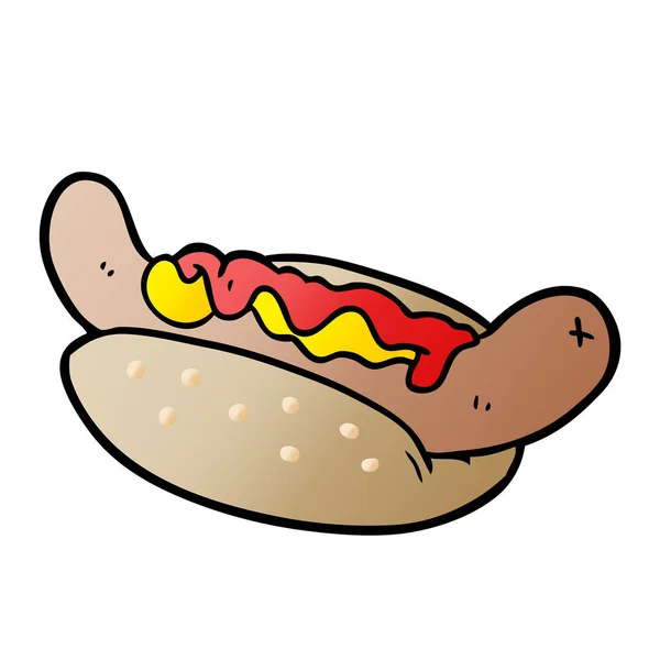 Desenho Animado Fresco Saboroso Cachorro Quente — Vetor de Stock