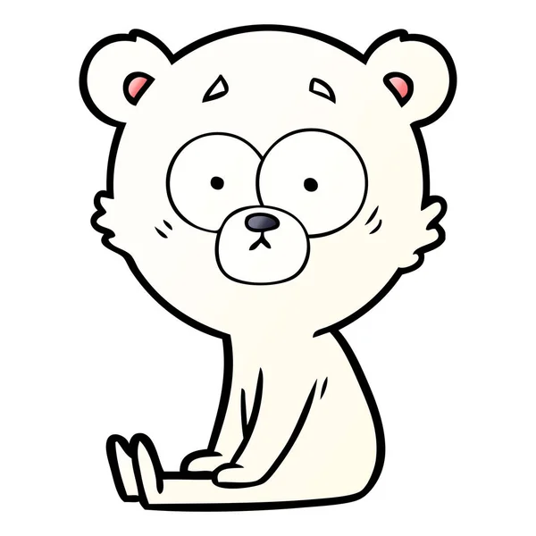 Desenho Animado Urso Polar Nervoso — Vetor de Stock
