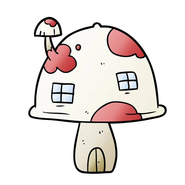 Cartoon Fairy Mushroom House — Stock Vector