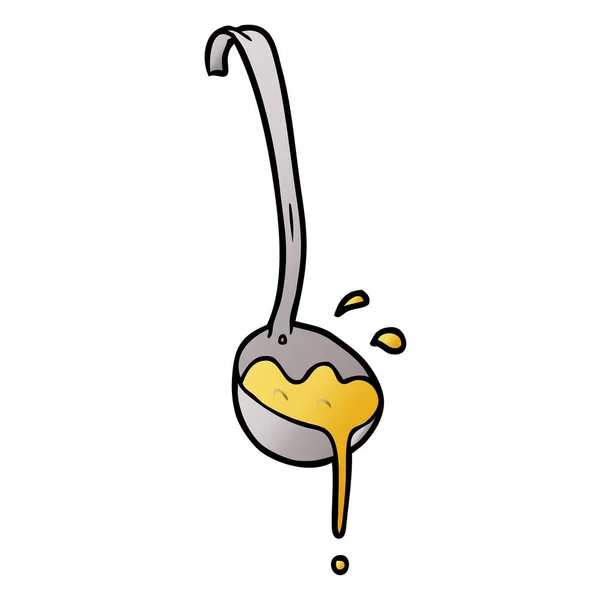 Cartoon Ladle Soup — Stock Vector