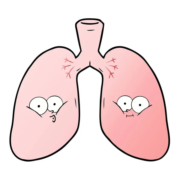 Vector Ilustración Los Pulmones Dibujos Animados — Archivo Imágenes Vectoriales